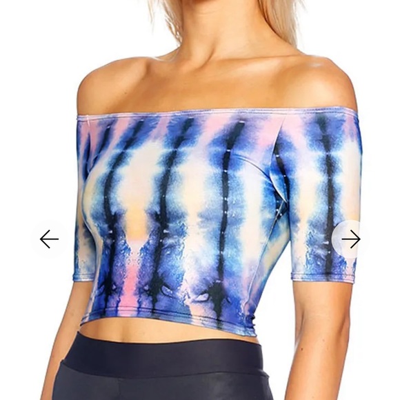 Black Milk Clothing size small to dye for off the shoulder crop - Picture 16 of 16